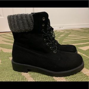 Black Wide Combat Boots